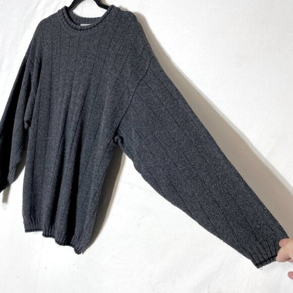Tip top charcoal grey 90s dad accountant style sweater XL - Picture 3 of 12